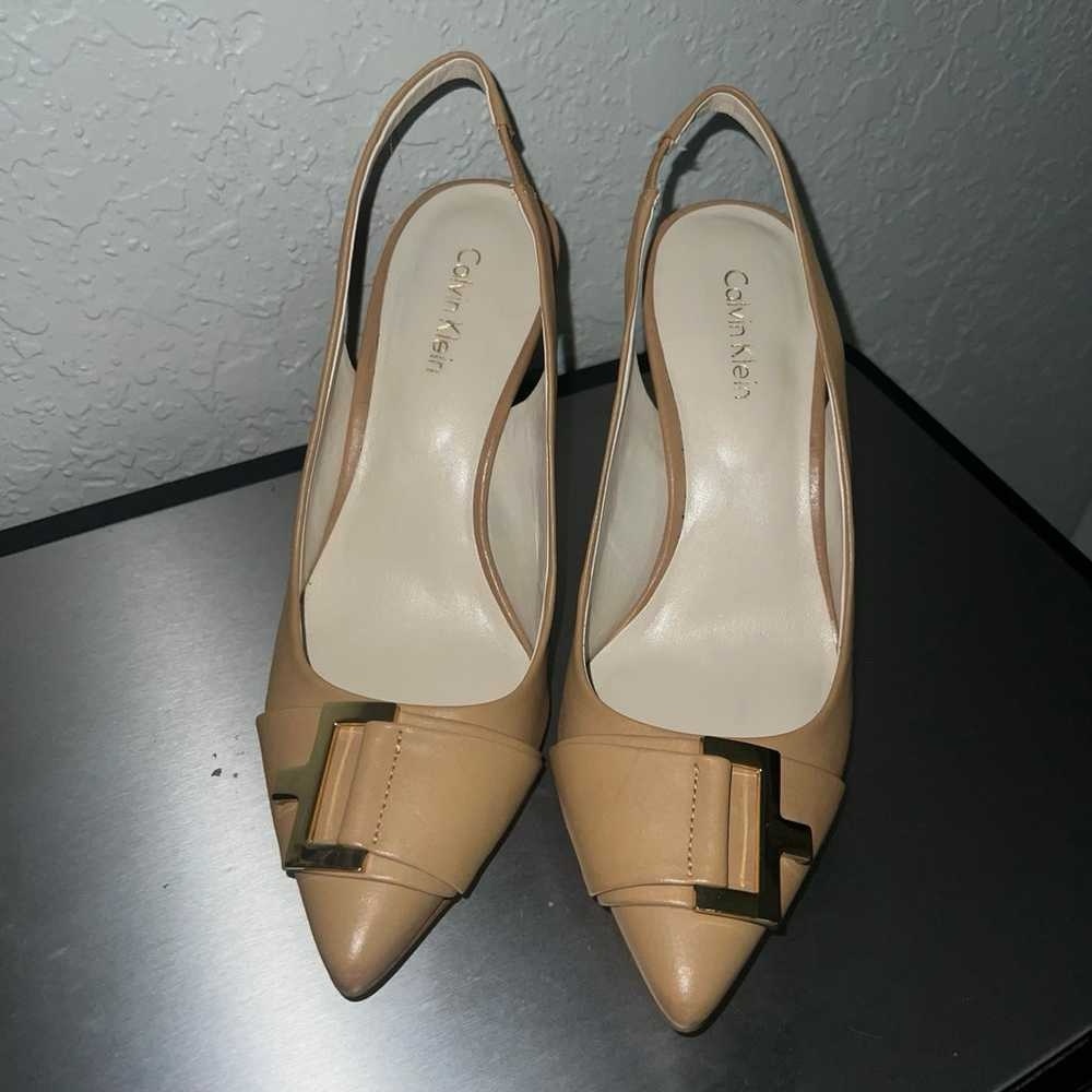 Calvin Klein Beige Slingback Heels